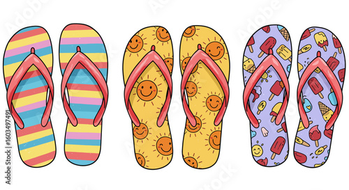 flip flops on a beach