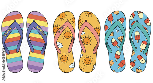 flip flops on a beach