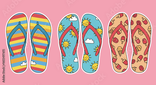 flip flops on a beach