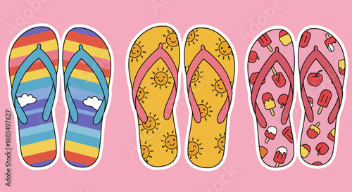 flip flops on a beach