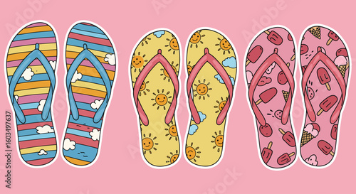 flip flops on a beach