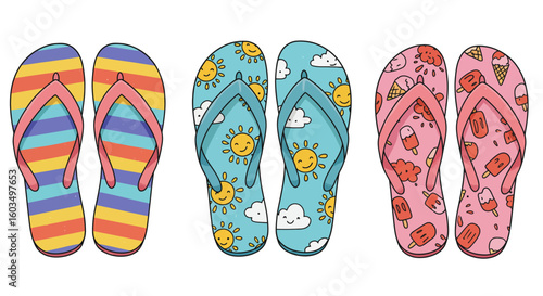 flip flops on a beach