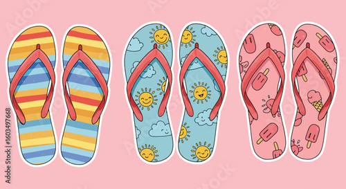 flip flops on a beach