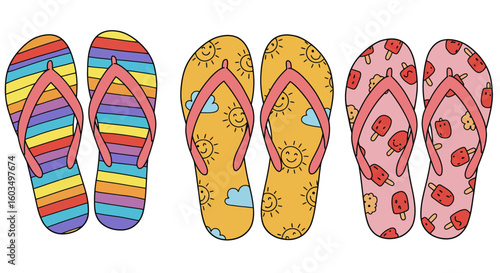 flip flops on a beach
