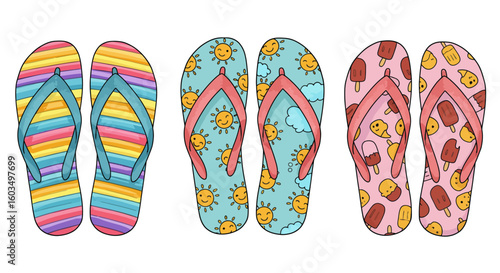 flip flops on a beach