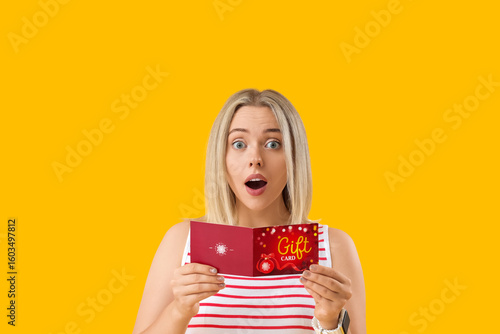 Shocked young beautiful wom...