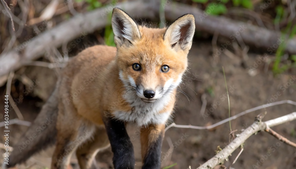 Fototapeta premium Close-up of a young fox