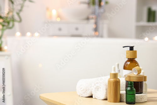 Bottles of skincare product...