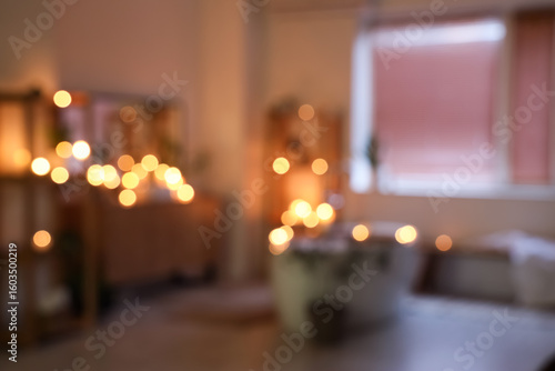 Blurred view of bathroom wi...
