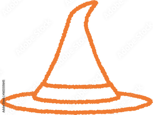Halloween hut isolated on white background-1-2- orange