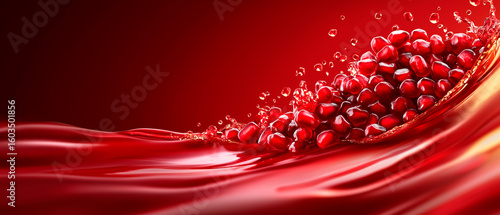 juice and fresh red pomegranate seeds