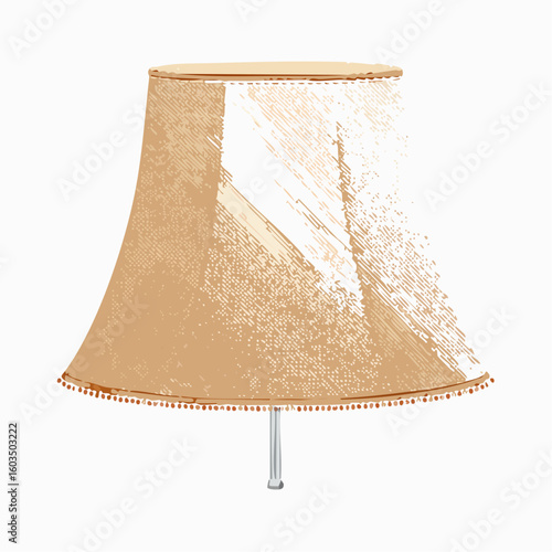 Lampshade detail – Fabric lampshade with stitching detail.
