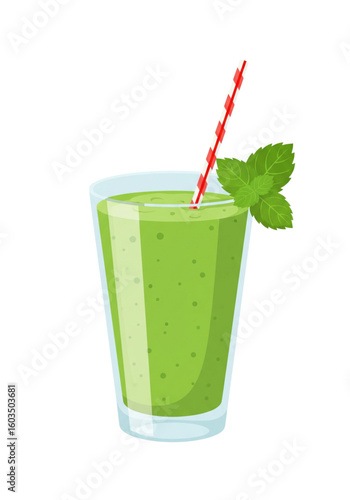 Vector Icon of a Healthy Green Smoothie Drink