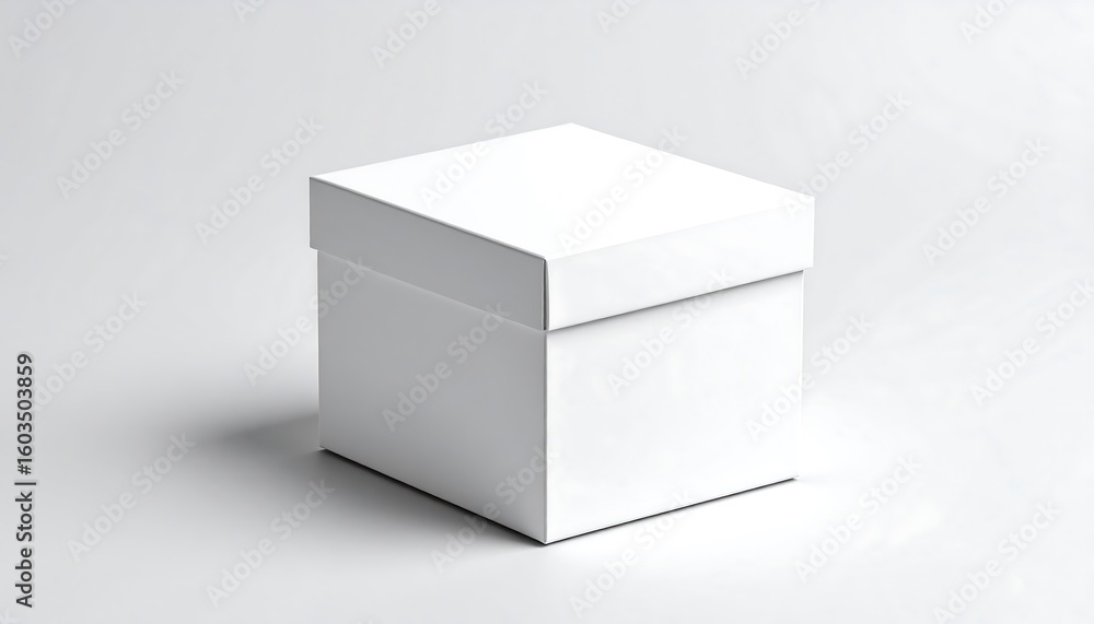 Fototapeta premium Blank white square box on a plain background