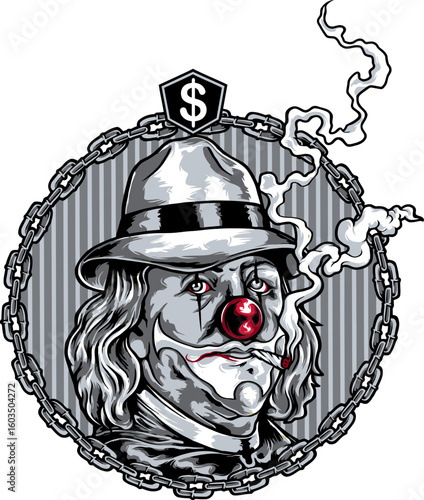 vector sketch illustration silhouette image design icon logo symbol thriller clown abstract modern for t-shirt screen printing image