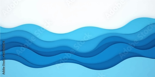 Abstract blue wave design capturing the flowing motion of water