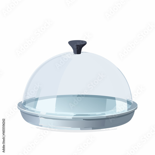 Pan lid with steam – Glass lid fogged from hot contents below.
