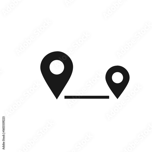 Location pin distance icon graphic.