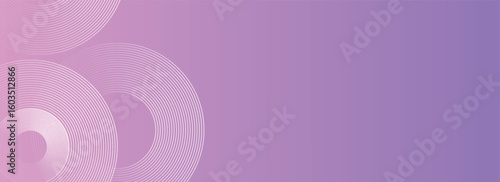 Abstract circle lines on pink and purple background. Geometric stripe line art design for poster, brochure, cover, website, header, web banner, presentation.