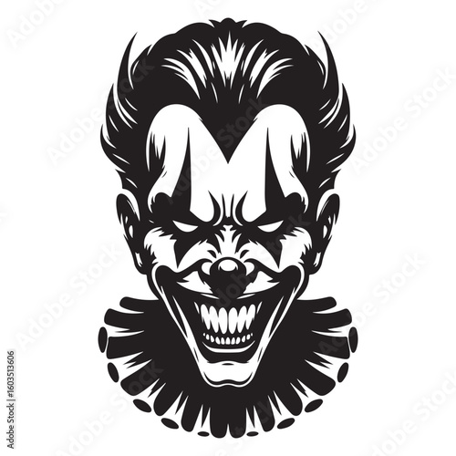 Creepy Clown Silhouette Vector Art for Halloween Decorations and Designs