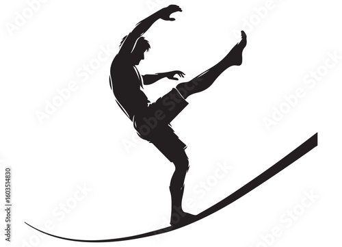 Silhouette of Wakeboarder Performing Trick on Water