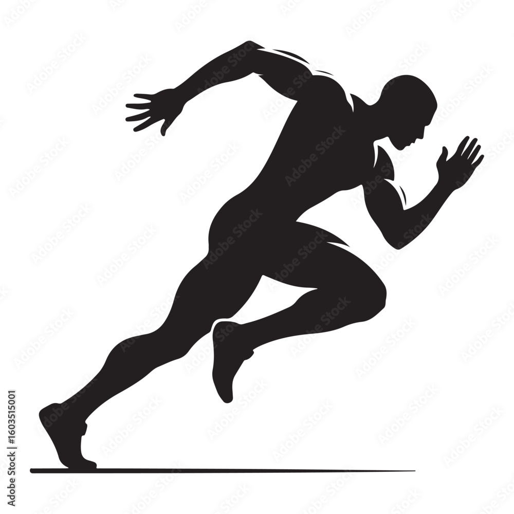 Silhouette Sprinter Running Race Fast Speed Performance Art Illustration Silhouette Sprinter Running Race Fast Speed Performance Art Illustration