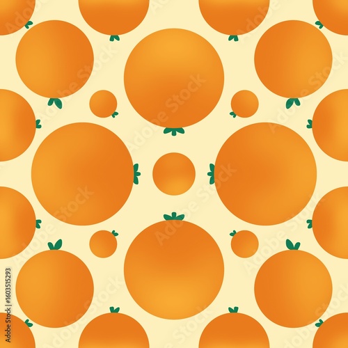 Seamless Orange Fruit Pattern on Light Background