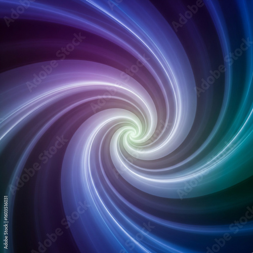 Abstract Swirl (Purple and Green) Photo. Hypnotic Abstract Vortex with Blending Purple and Green Hues. Motion, Energy, Psychedelic, Hypnosis, Futuristic Background.