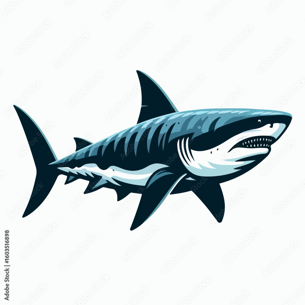 Fototapeta premium megalodon shark vector illustration