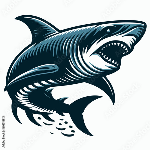 megalodon shark vector illustration