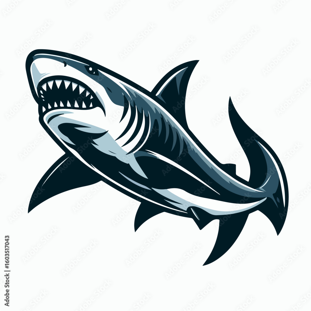 Fototapeta premium megalodon shark vector illustration