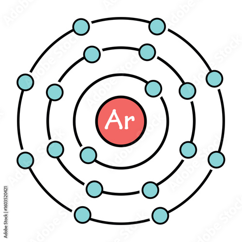 Argon formule color line icon. Pictogram for web page, mobile app, promo