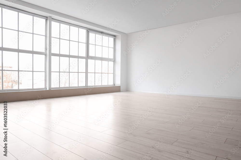 Obraz premium View of big empty room with large window