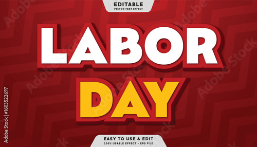 labor day editable text effect with modern and simple style