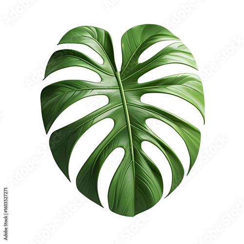 green leaf isolated on white