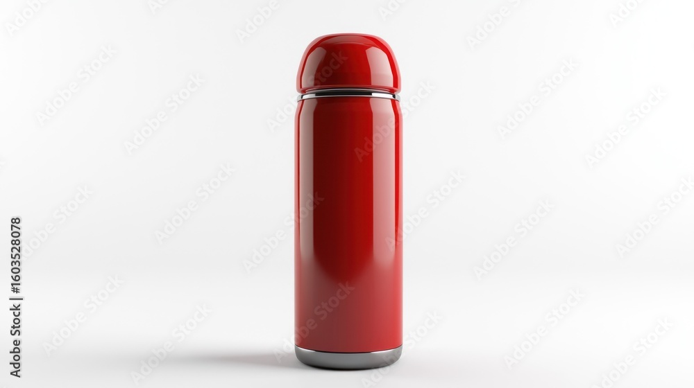 Obraz premium 3D object of a thermos flask on white background