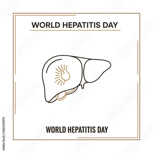 World Hepatitis Day awareness design with liver illustration