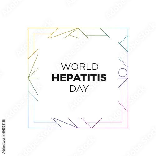 World Hepatitis Day Awareness Graphic Design with Geometric Frame