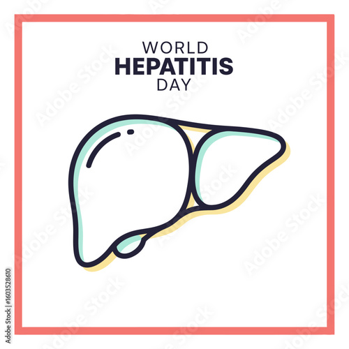 World Hepatitis Day illustration with liver icon medical health awareness