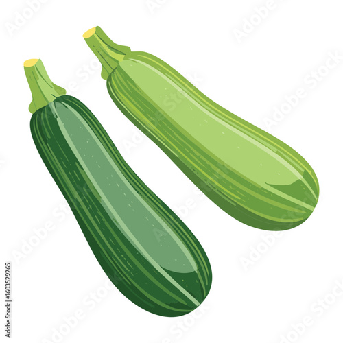 Group of Whole Zucchini Arrangement - Vector Illustration