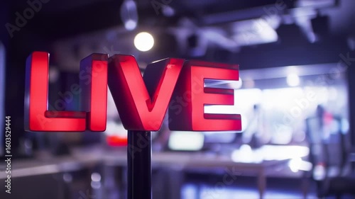 Bright red neon live display