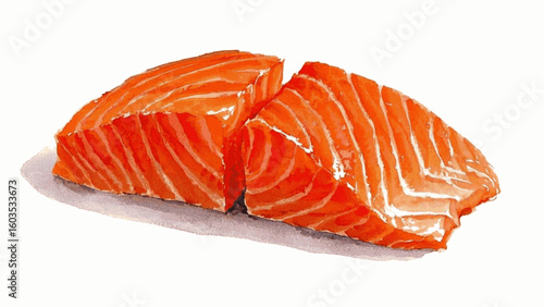Cold Run Jewel fresh salmon isolated watercolor vector illustration svg