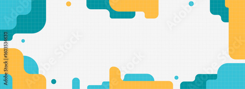 ミニマルな幾何学カラーブロックの背景イラスト