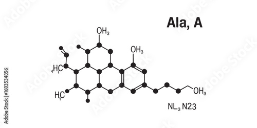 Chemical structure diagram with benzene rings and hydroxyl groups on a white background