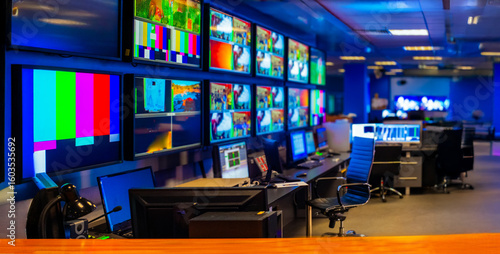 defocused background with tv studio