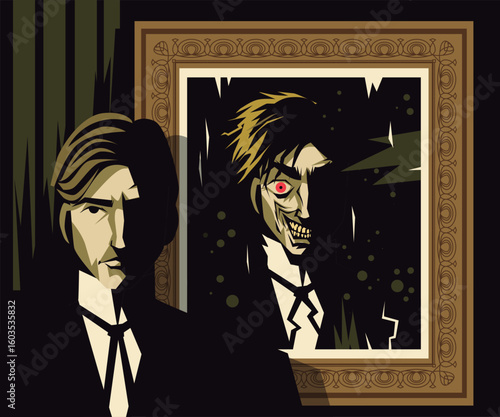 corrupted cursed framed picture portrait
