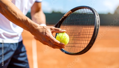Close-up of tennis player preparing to serve (2)