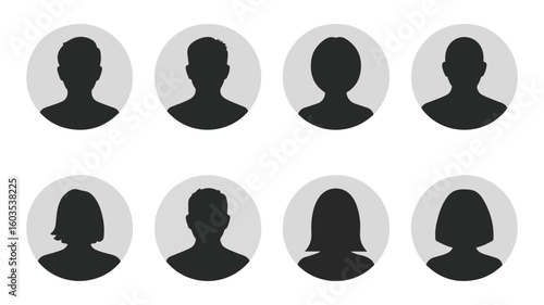 Diverse minimalist profile icons representing individuals abstract anonymous