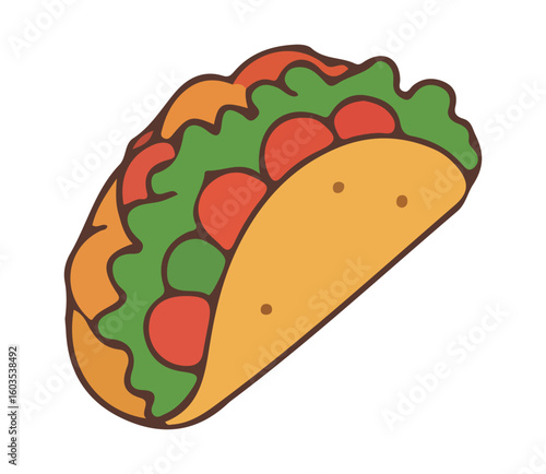 Delicious Tex Mex Style Ground Beef and Veggie Loaded Taco	
