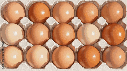 Carton Geometry A carton of eggs isolated watercolor vector illustration svg